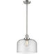 Franklin Restoration Bell 1 Light 12 inch Brushed Satin Nickel Mini Pendant Ceiling Light in Incandescent, Seedy, Franklin Restoration